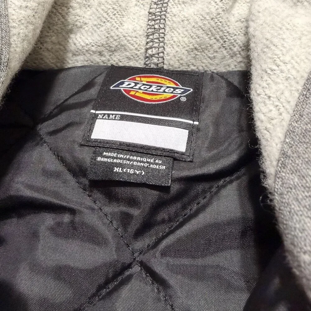 Dickies Quilted Lined Duck Canvas Woven Brown Shirt Jacket Boys size XL 16Y NWT